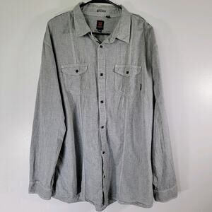 Ocean Current Y2K Gray Button Down Shirt Mens XXL Western Cowboy Rodeo Office